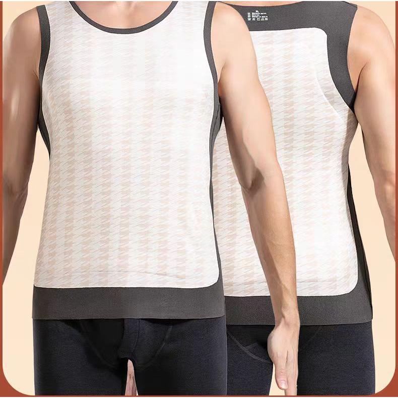 Men’s Wool Thermal Vest Fleece-Lined Seamless Sleeveless Top