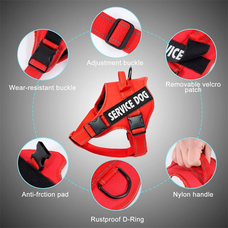 X9 Reflective Tactical Dog Harness Vest for Medium & Large Dogs