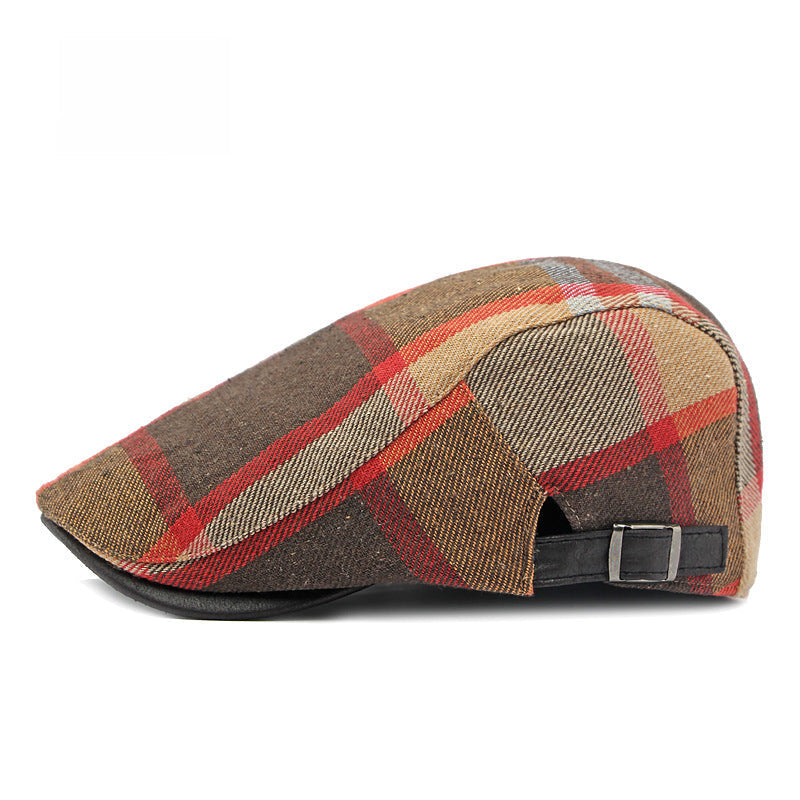 Men's Vintage Plaid Cap – British Style Beret Hat