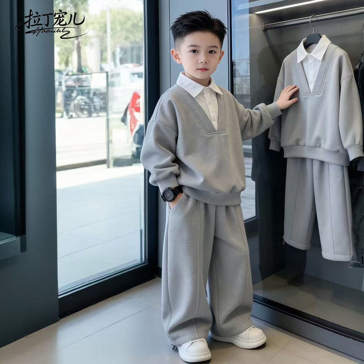 Boys 2026 Western-Style Two-Piece Spring & Autumn Suit – Spring Autumn Kids Fashion Nepal | Tudoholic