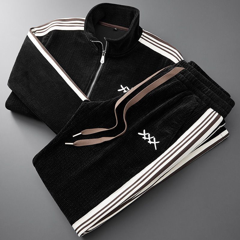 Men’s Zipper Sports Suit Autumn-Winter Two-Piece Set