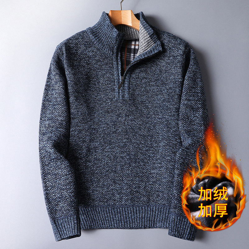 Men’s Knitwear Zipper Sweater – Thick Winter Pullover