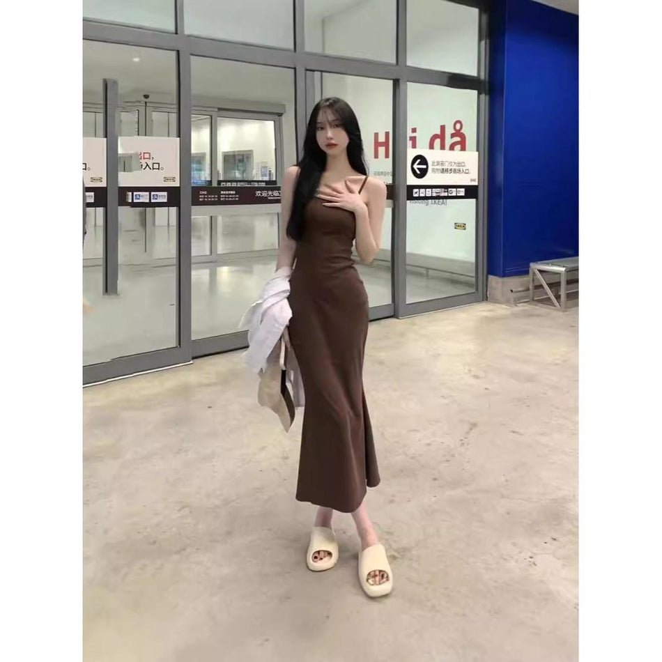 STOCK-Sleeveless Backless Fishtail Bodycon Dress