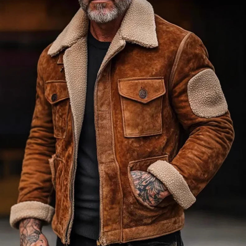 INSTOCK- Men’s Lambskin Lapel Zipper Jacket – Autumn Winter
