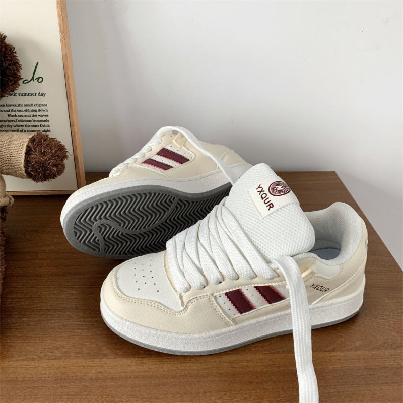 STOCK-Niche Retro Beige Sneakers – Stylish Women’s Casual Shoes