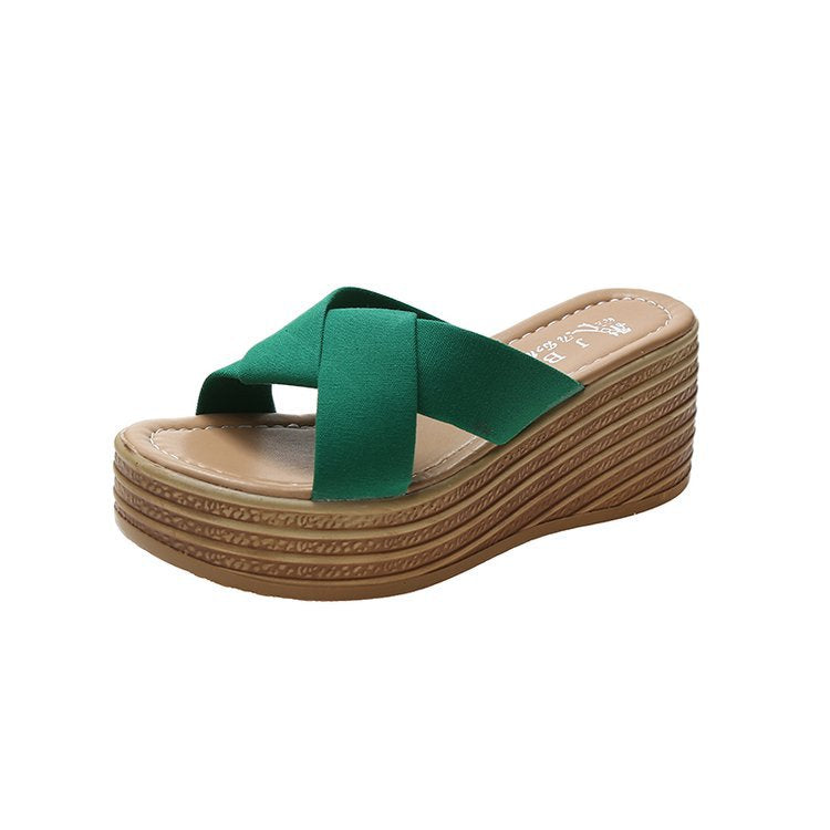 INSTOCK-WoMen's Wedge Sandals & Korean Style Summer Slippers