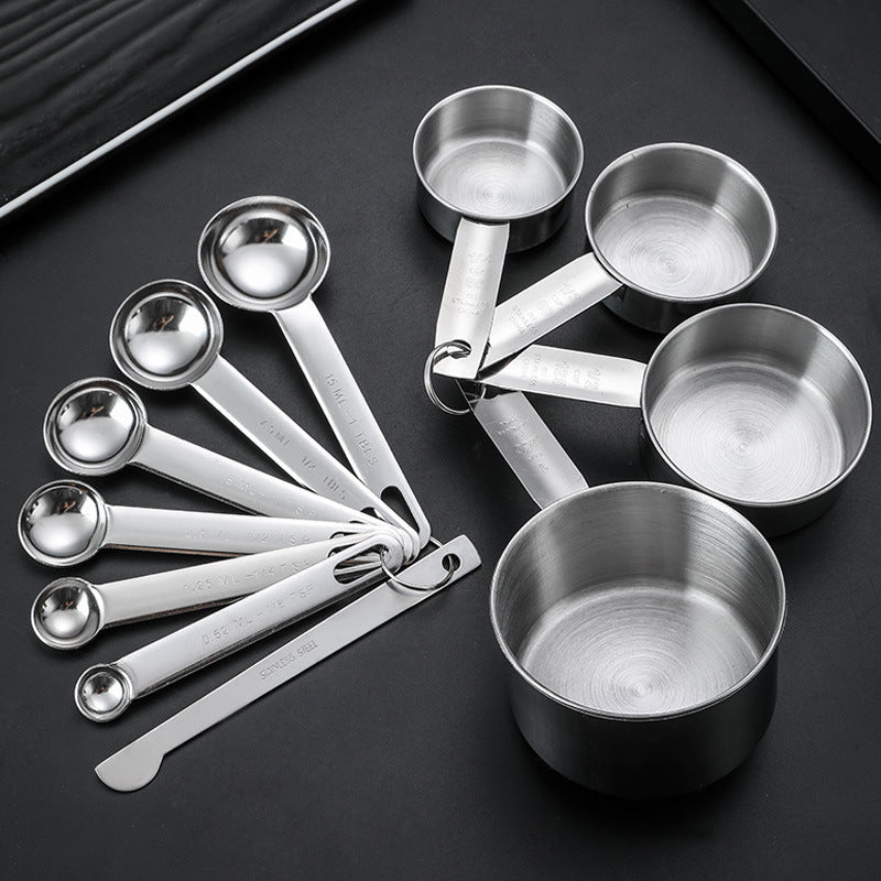 Multi-Piece Stainless Steel Measuring Spoon & Cup Set
