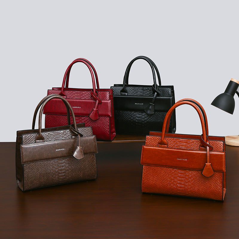 Croc-Embossed Portable Women's Shoulder Crossbody Bag