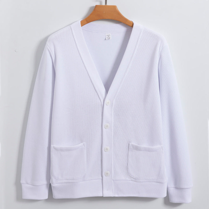 Unisex Cotton V-Neck Cardigan – 2025 Machine Washable Knit