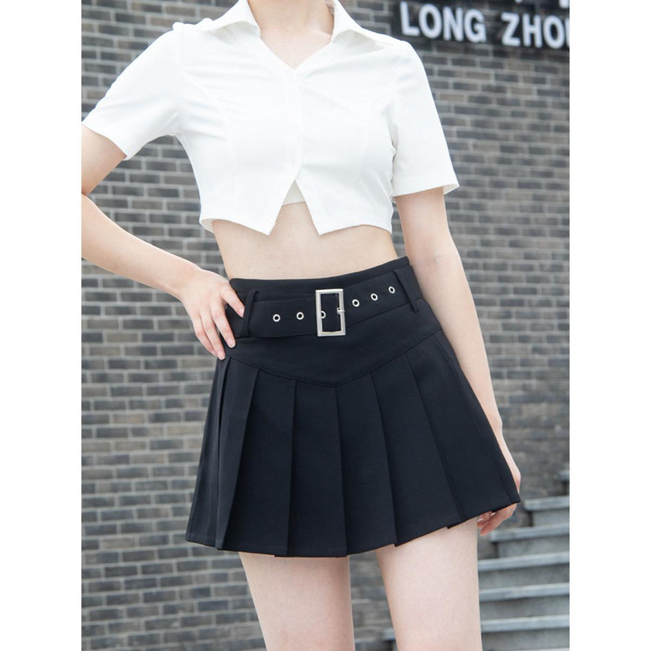 High-Waist Slimming Pleated Skirt – Trendy Summer Style