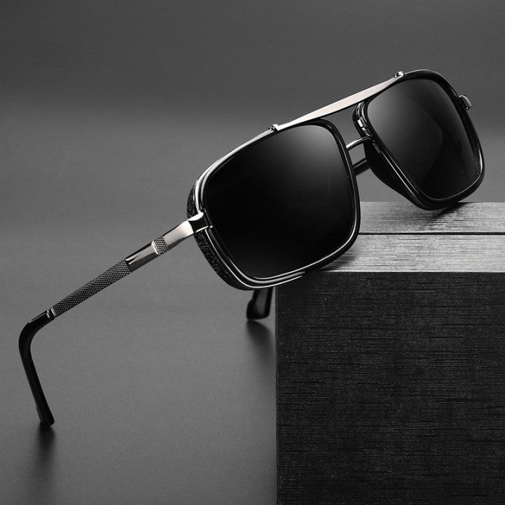Retro Polarized Punk Sunglasses | Metal Double Beam