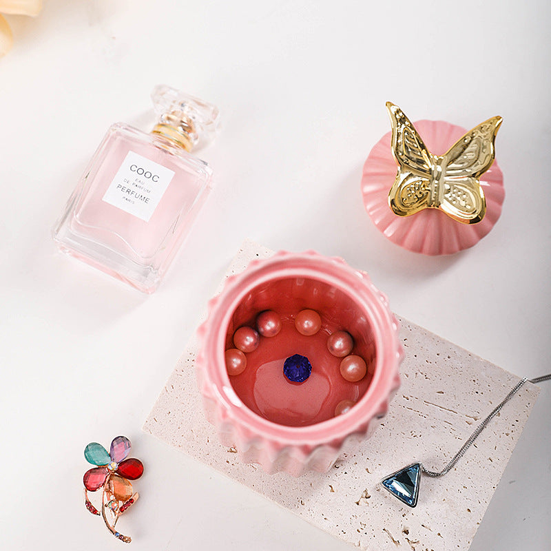 Modern Ceramic Animal Storage Jar Electroplated Candy Box