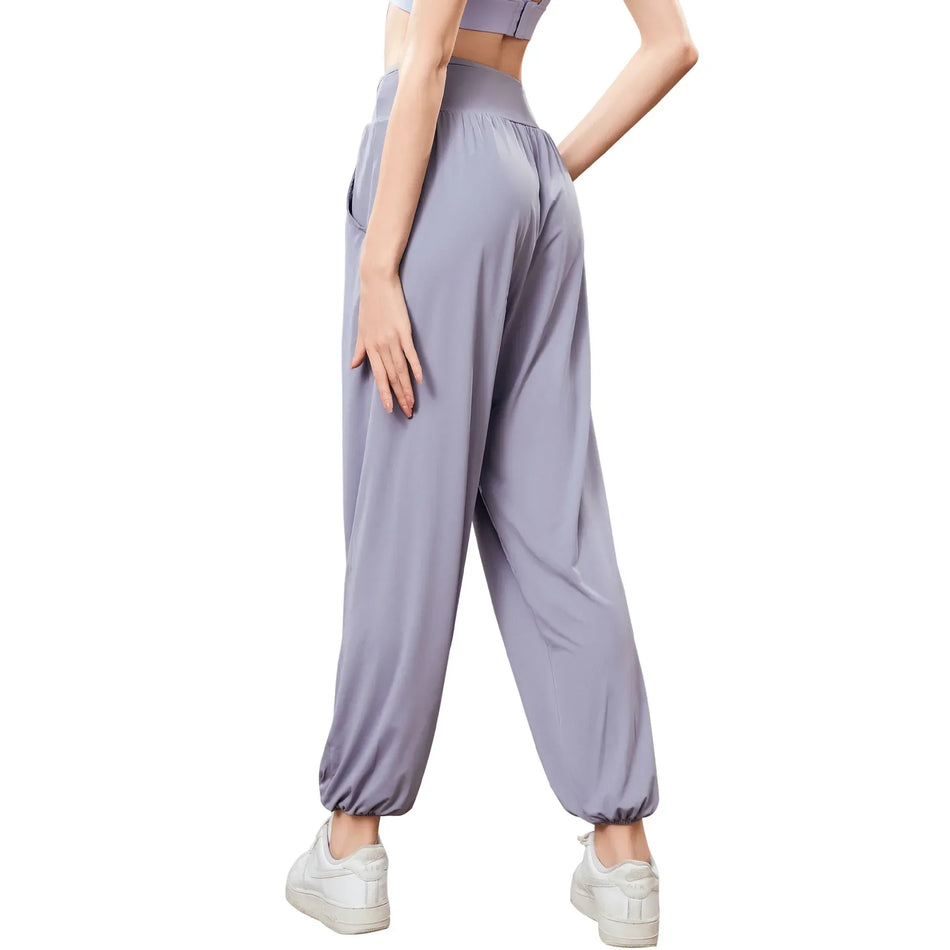 Women’s Loose Fit High Waist Sports Pants – Quick Dry