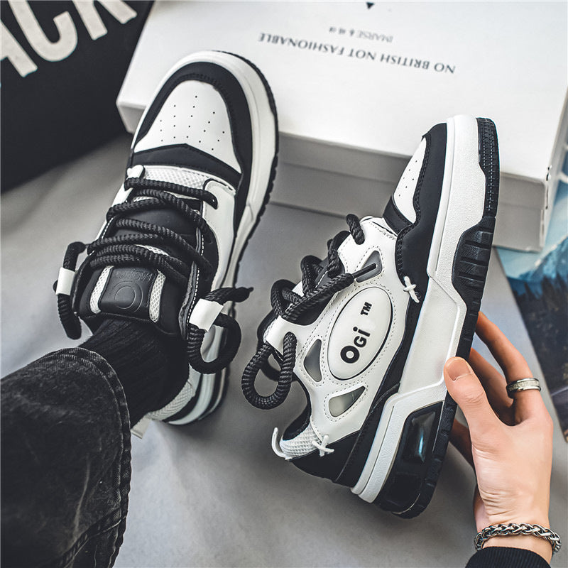 Korean White Board Shoes | Thick Sole Low-Top Sneakers