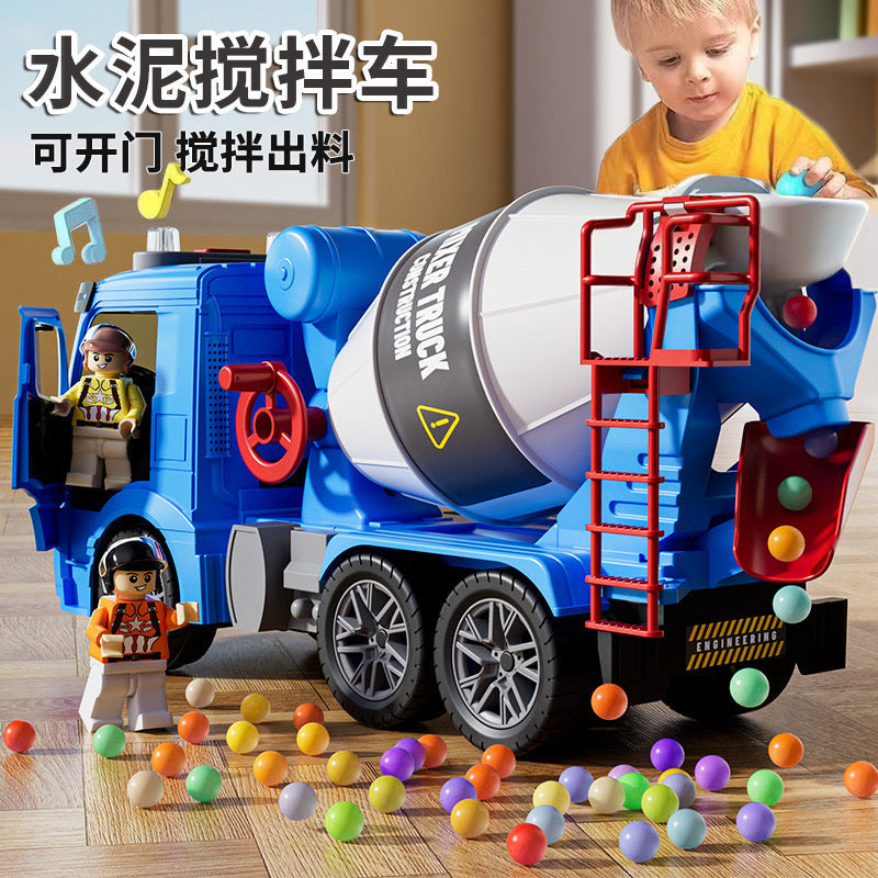 STOCK-Large Cement Mixer Truck Toy with Light Music for Boys Play