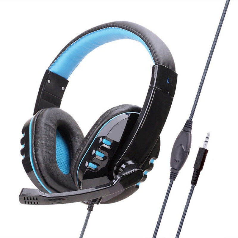 Wired Gaming Headset with Microphone for PC and Online Gaming in Blue