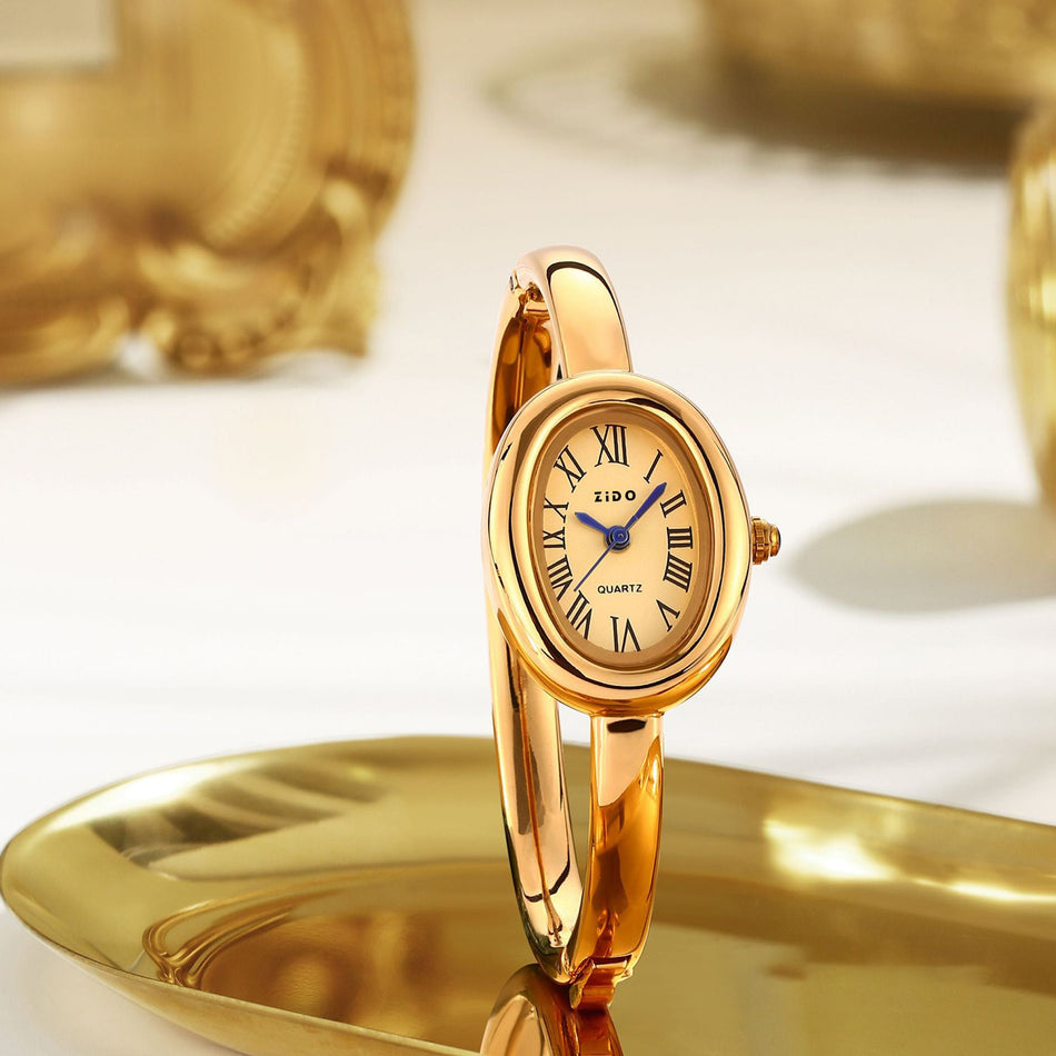 Zido Rose Gold Women’s Oval Bracelet Luxury Watch
