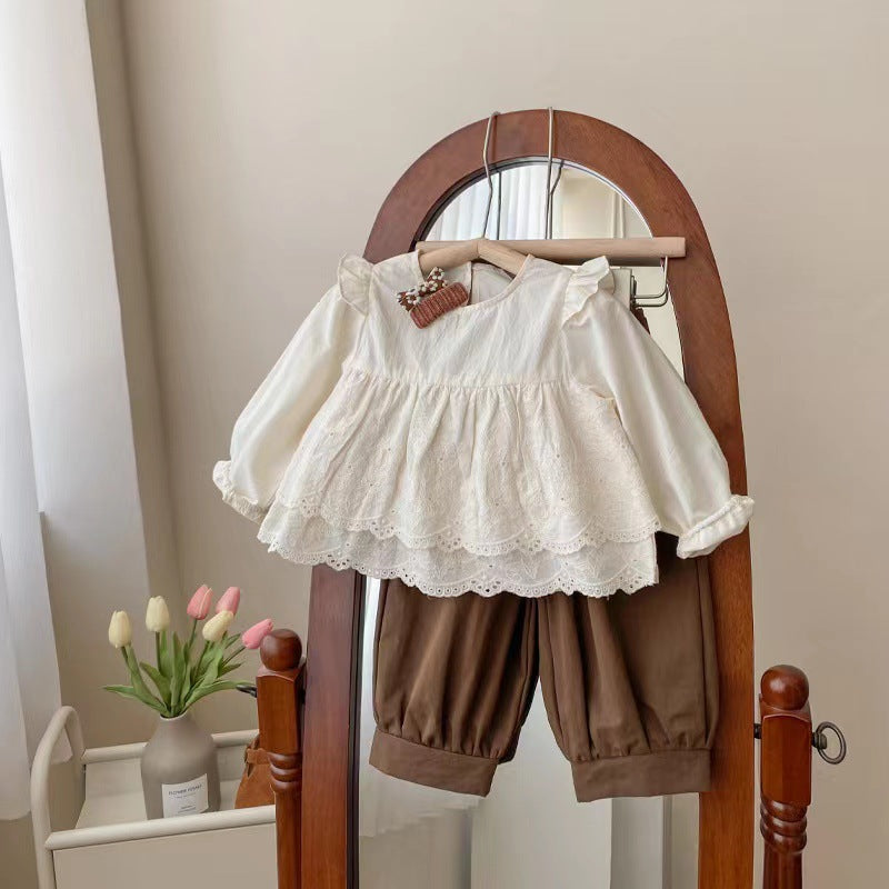Baby Girls Lace Shirt Autumn Suit Set – Baby & Children's Outfits – Image 6