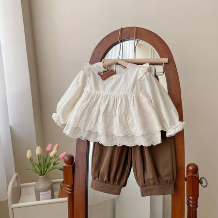 Baby Girls Lace Shirt Autumn Suit Set – Baby & Children's Outfits – Image 6