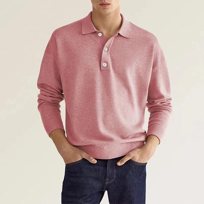 INSTOCK - Long Sleeve Polo Shirt – Men’s Casual Button-Down Top