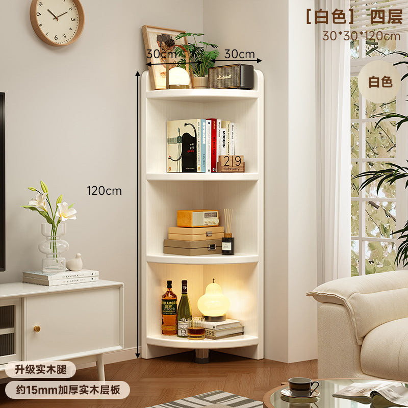 Solid Wood Corner Desktop Bookshelf Storage Rack