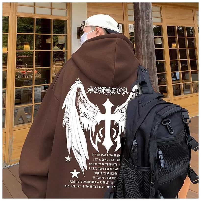 Cross-Wings Hoodie – High Street Loose Casual Style