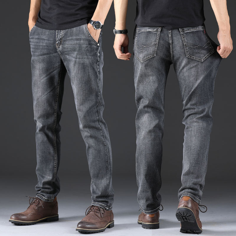 Men’s Smoke Grey Loose Straight Casual Jeans