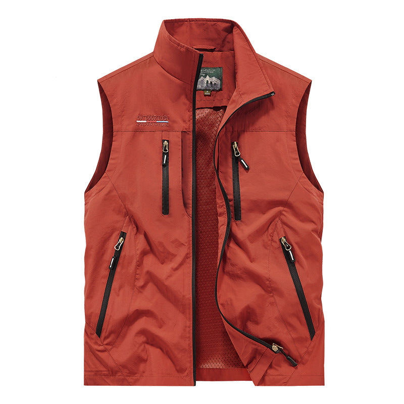 Men’s Multi-Pocket Outdoor Vest Autumn Winter Loose Work Jacket