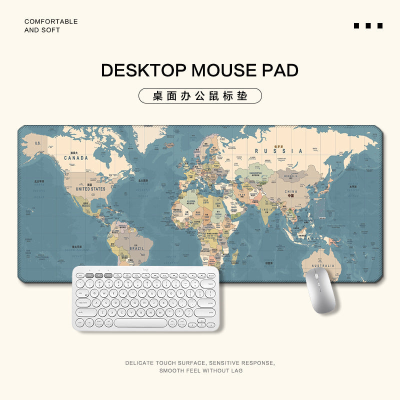 Map Oversized Mouse Pad Desk Mat for Study Office