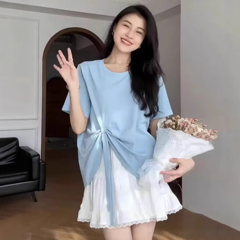 STOCK-Loose Slimming Round Neck T-Shirt