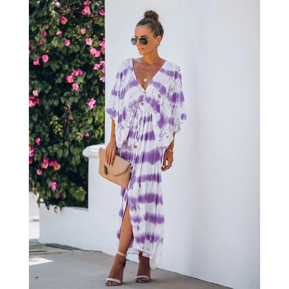 Lace Tie-Dye Relaxed Dress – 2026 "INS" Aura-Glow Leisure Luxe