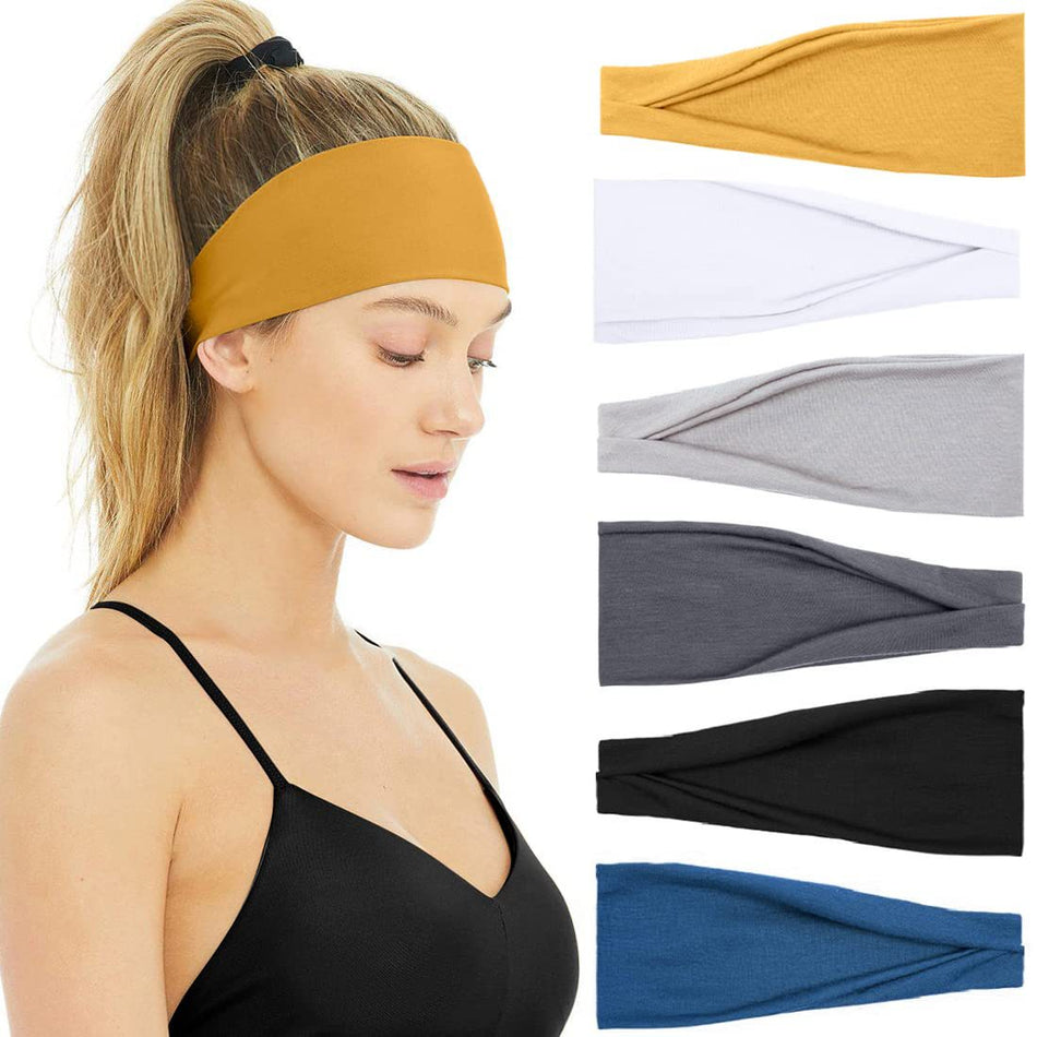 Solid Color Sports Hairband – Stretch & Sweatproof