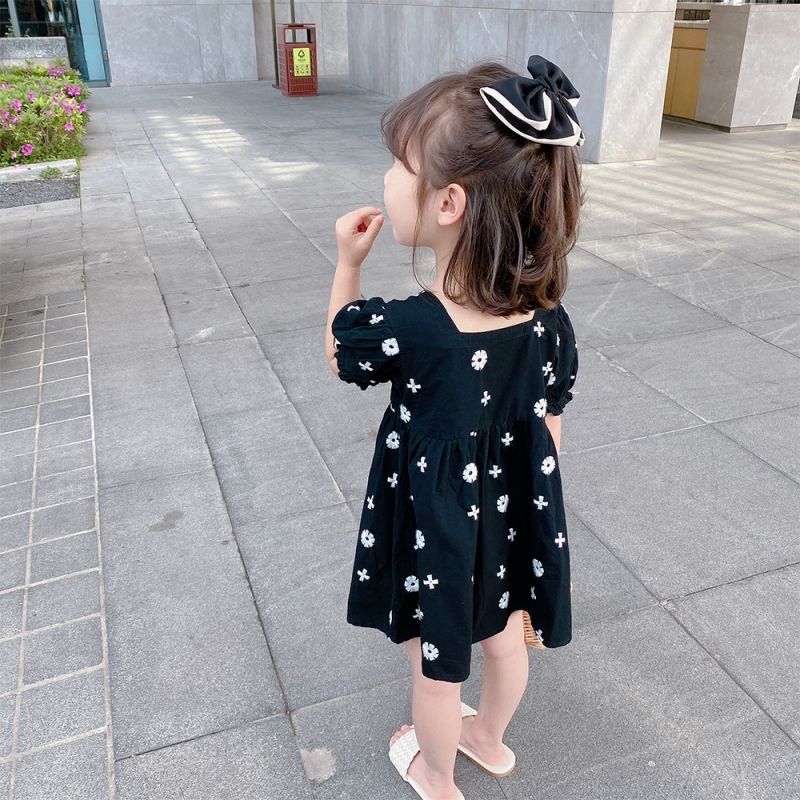 Girls Cotton Short Sleeve Dress Summer Elegant Style – Summer Kids Fashion Nepal | Tudoholic