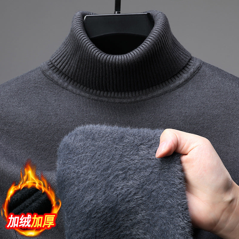 Men’s Velvet High-Collar Sweater Thick 2025 Autumn Winter