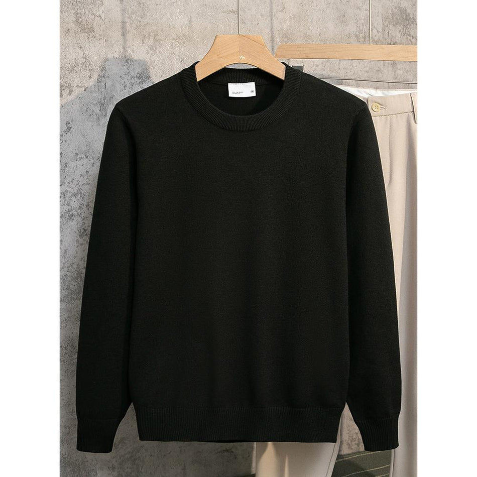 New Men's Round Neck Slim-Fit Pullover Long Sleeve Shirt