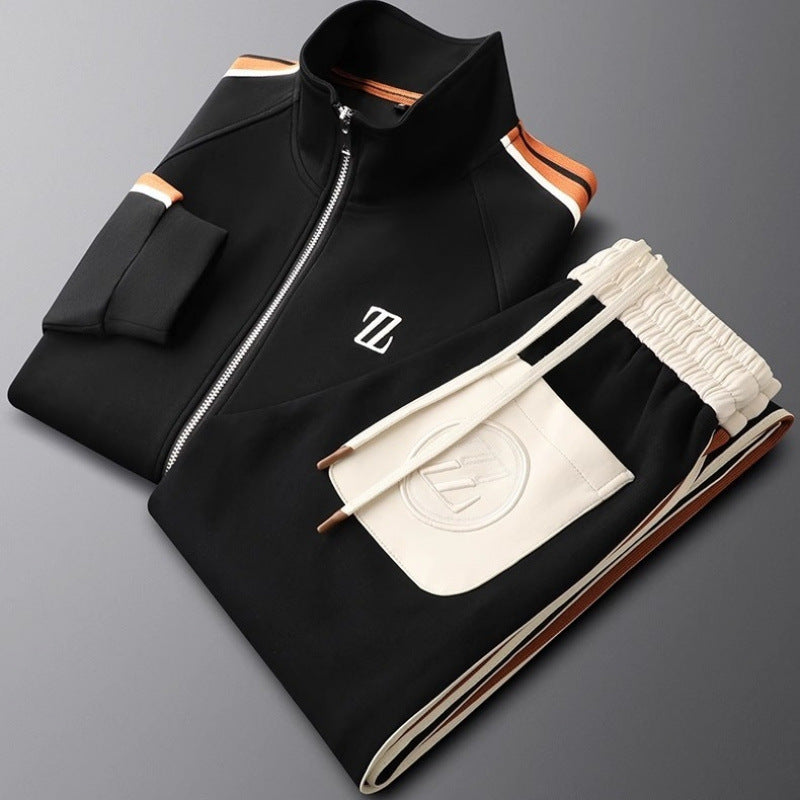 INSTOCK-Men’s Autumn Stand-Up Collar Sports Suit – Long Sleeve