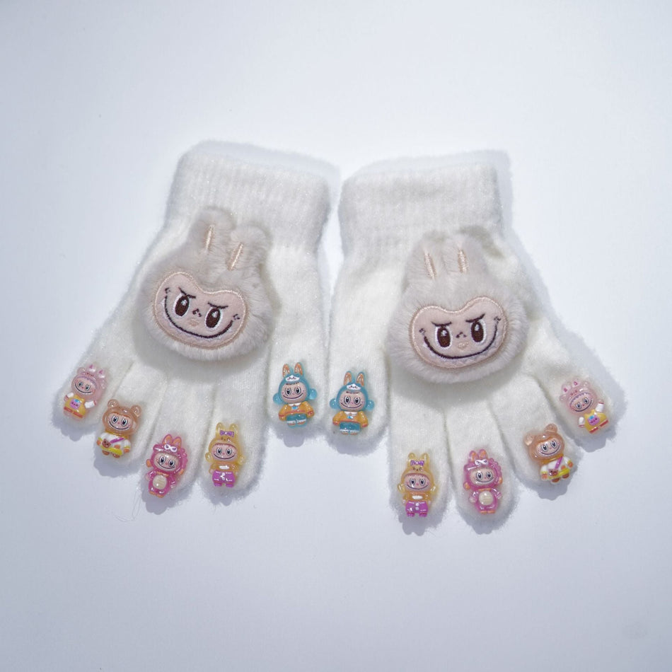 Luminous Kids’ Winter Gloves Thick Cartoon Finger Mittens