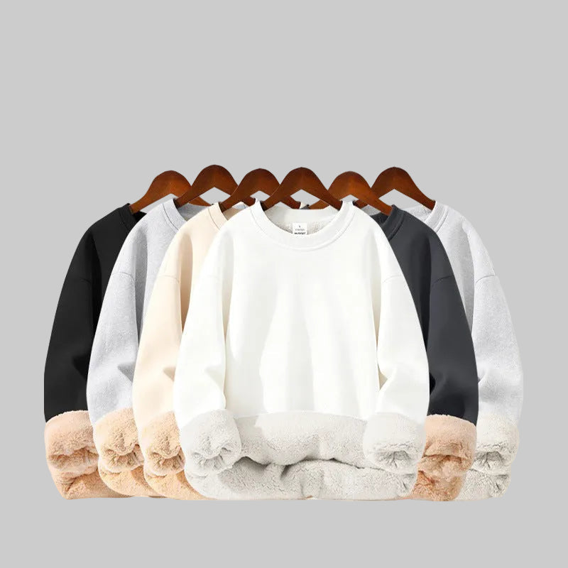 Velvet Thickened Loose Sweatshirt Men Autumn Winter Warm