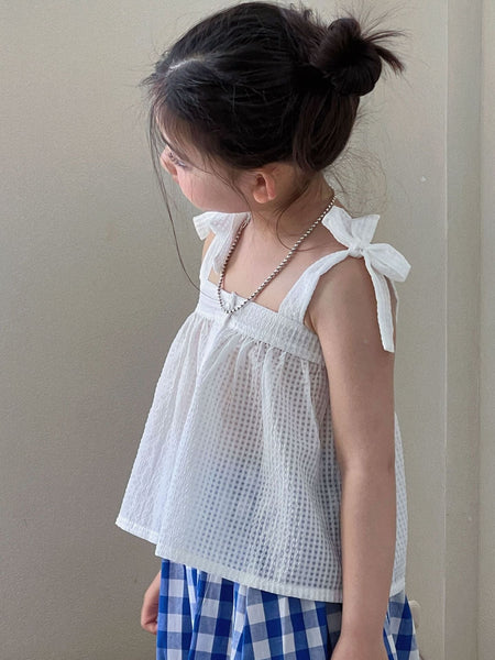 Girls Mori Style Blue Plaid Vest Set 2026 Summer – Summer Kids Fashion Nepal | Tudoholic