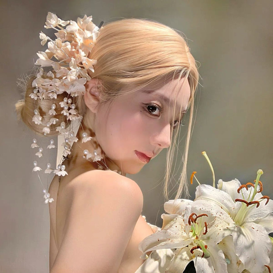 Suzuki Flower Tassel Hairpin – Chinese Style Bridal Accessory