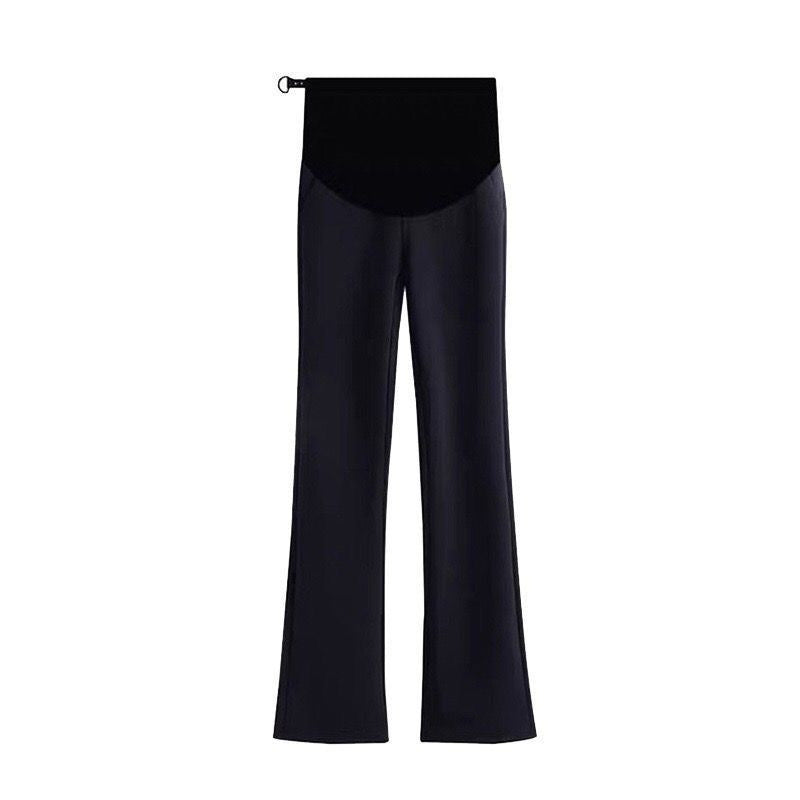 Black Fleece-Lined Maternity Pants