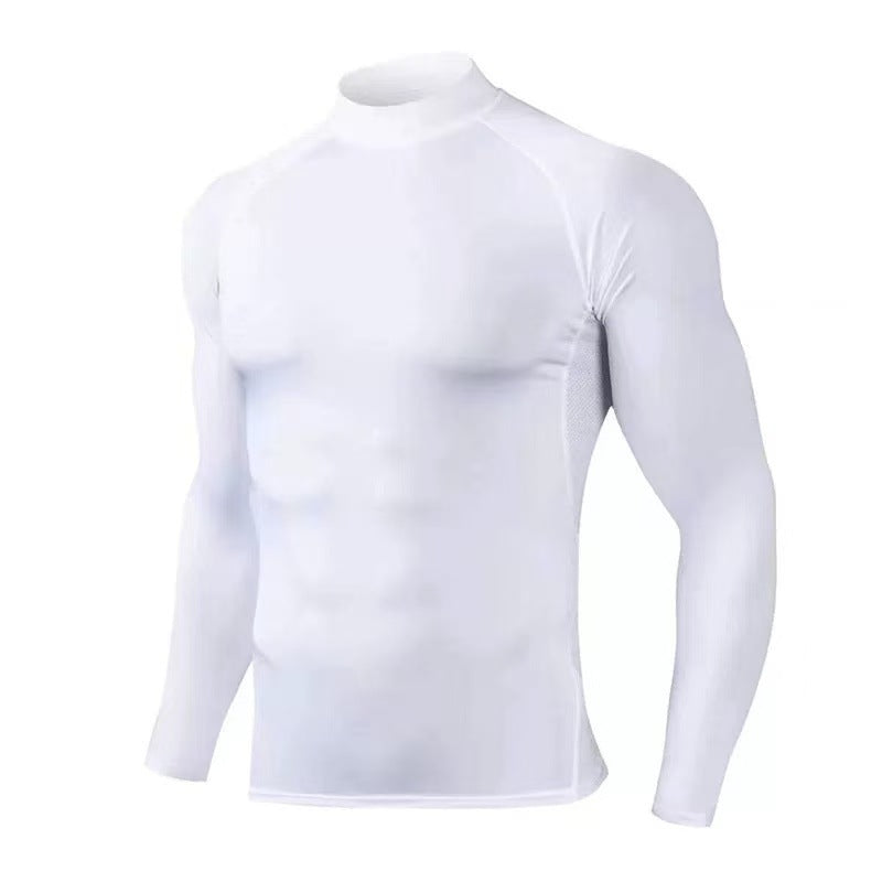 Men's gray long sleeve T-shirt - loose fit round neck casual top