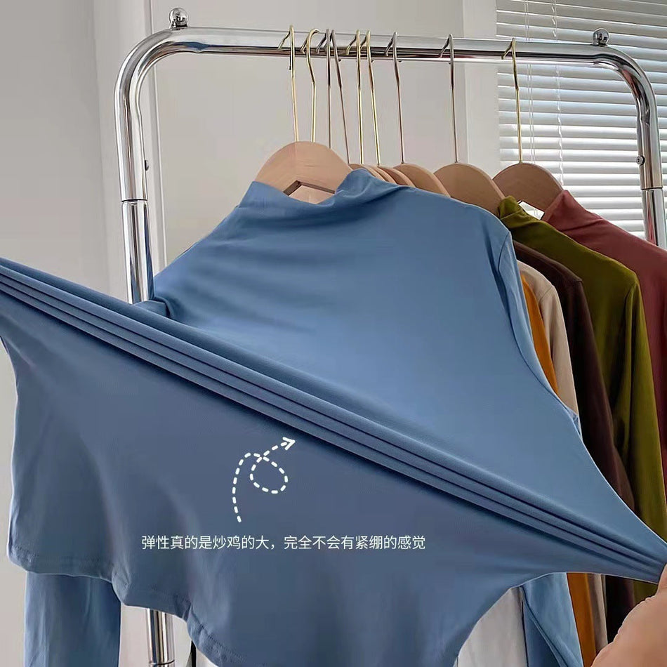 Half Turtleneck Slim-Fit Base Top for Women