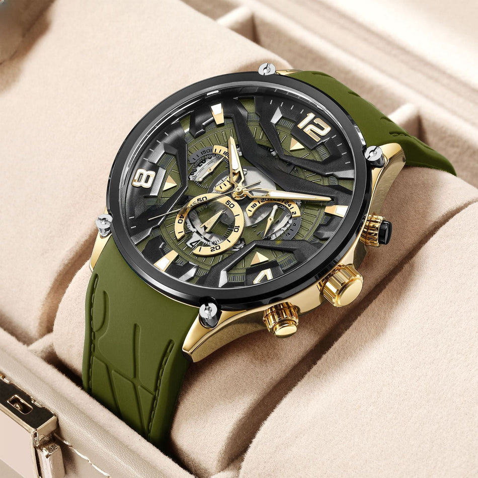 MEGIR Men’s Silicone Sports Watch – Creative Dial