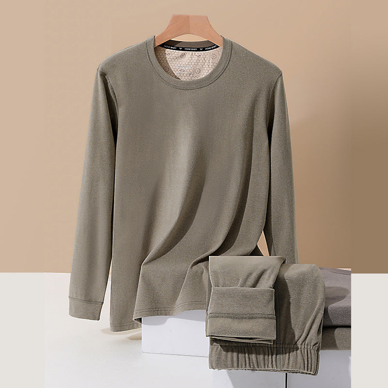 Men’s Graphene Velvet Thermal Suit – Round Neck Autumn Winter