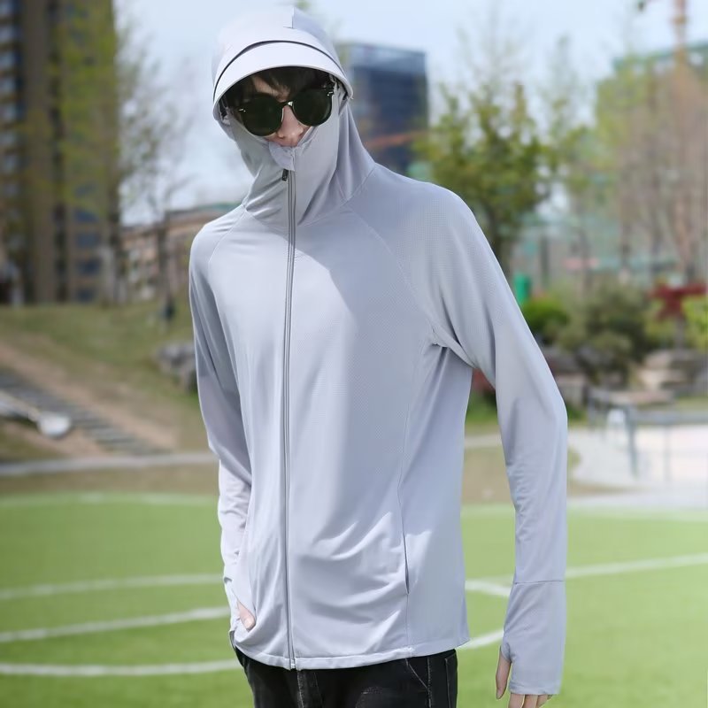Men’s Ice Silk Sun Protection Jacket – Ultra-Light Hoodie