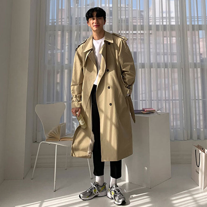 Men's Korean Style Spring Mid-Length Coat 2021
