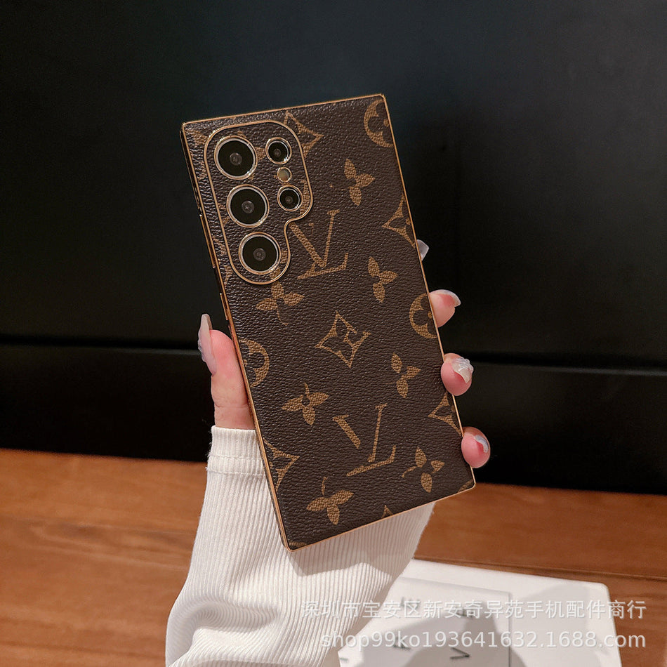 Leather Electroplated Case for Samsung S26 Ultra