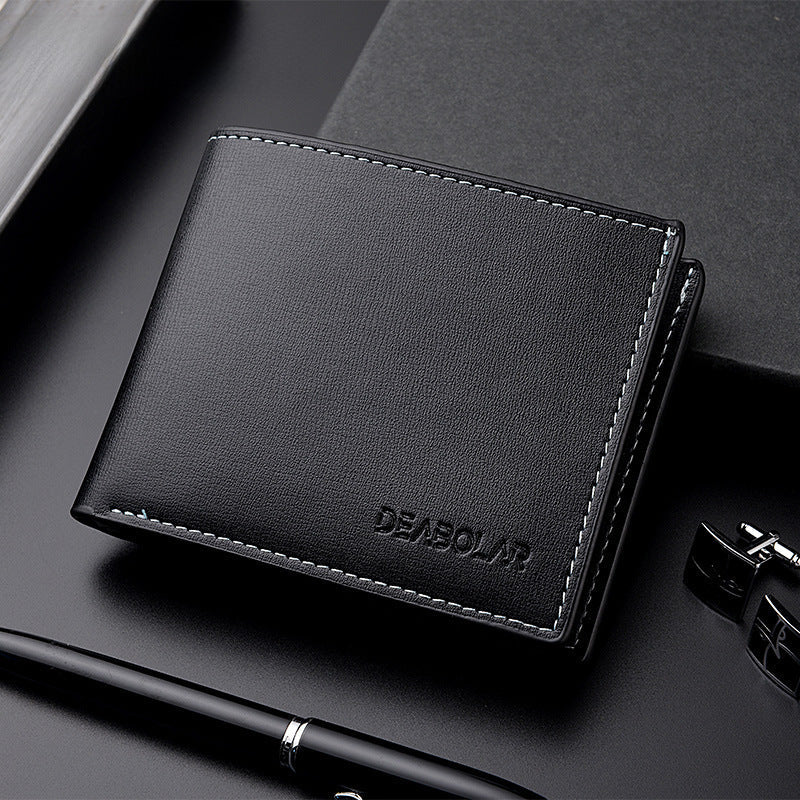 STOCK-Men’s Short Horizontal Wallet - Casual & Compact 2025