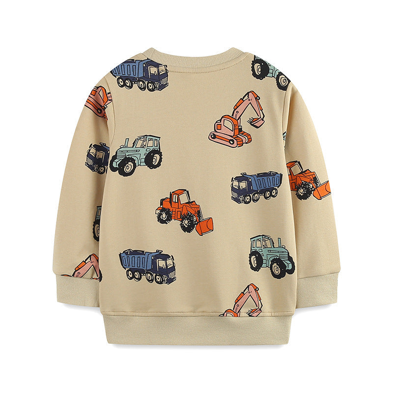 Kids’ Autumn Cotton Car Print Sweater 2025